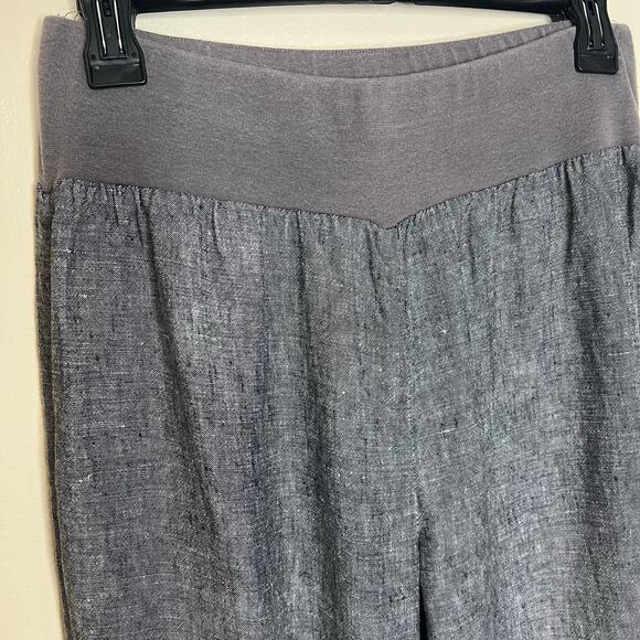 Soft Surrounding 100% Linen Pants MEDIUM High Rise Wide Leg Pull On Woven Casual - Picture 8 of 9